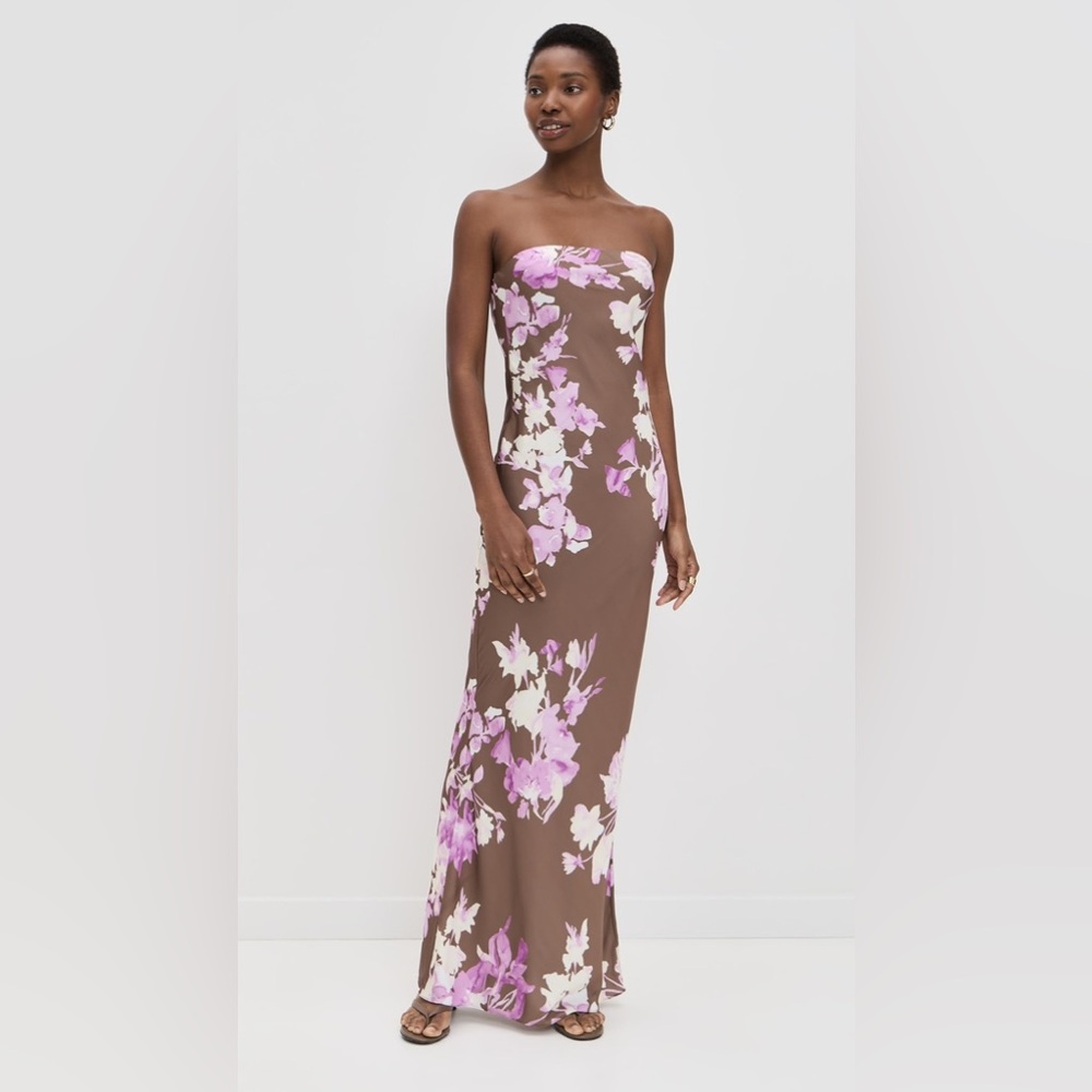 ROCOCO SAND Hawaiian Print Strapless Maxi Dress NWT XS